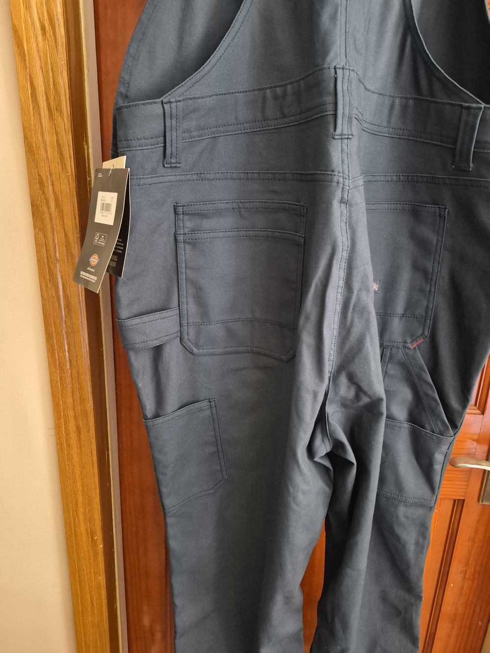 NWT Dickies Tradebuilt Womens Relaxed Fit Waxed Canvas Bib Overalls Blue Duck XL - Picture 13 of 16
